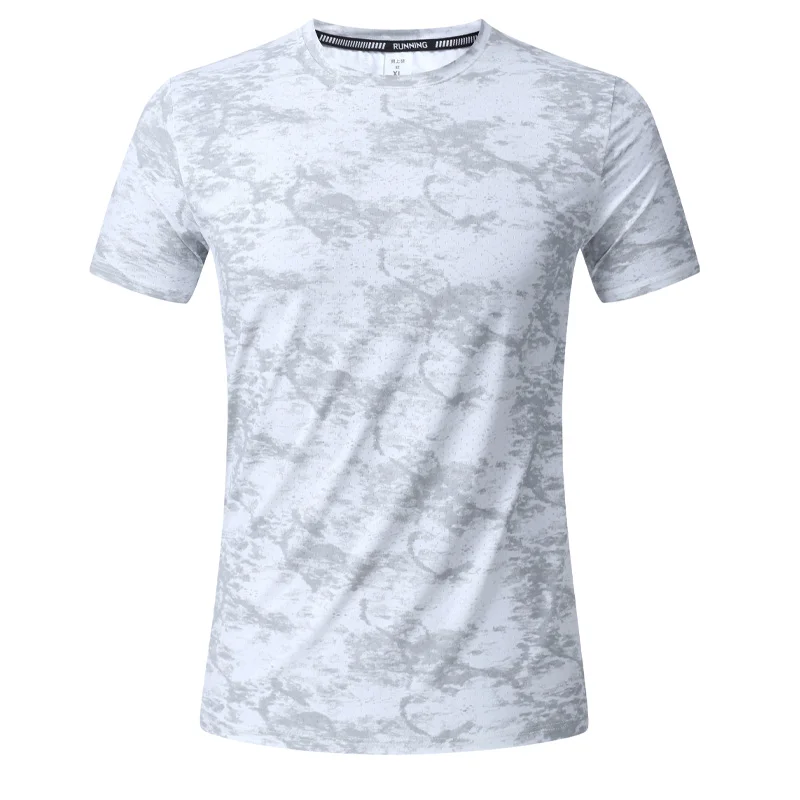 

Exercise Workout Print Shirts Mens Running Outdoor Training Quick Dry Breathable Sports Short Sleeves Fashion Causal Gym Jersey