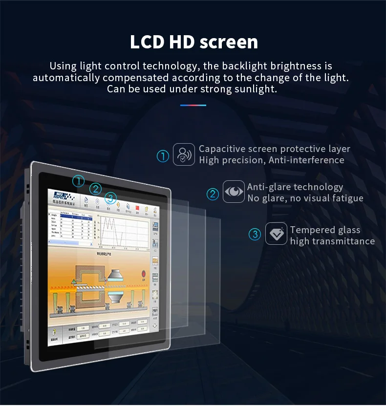 New Latest 13.3 inch Full HD Lcd Embedded Industrial Computer Panel Price All In One PC