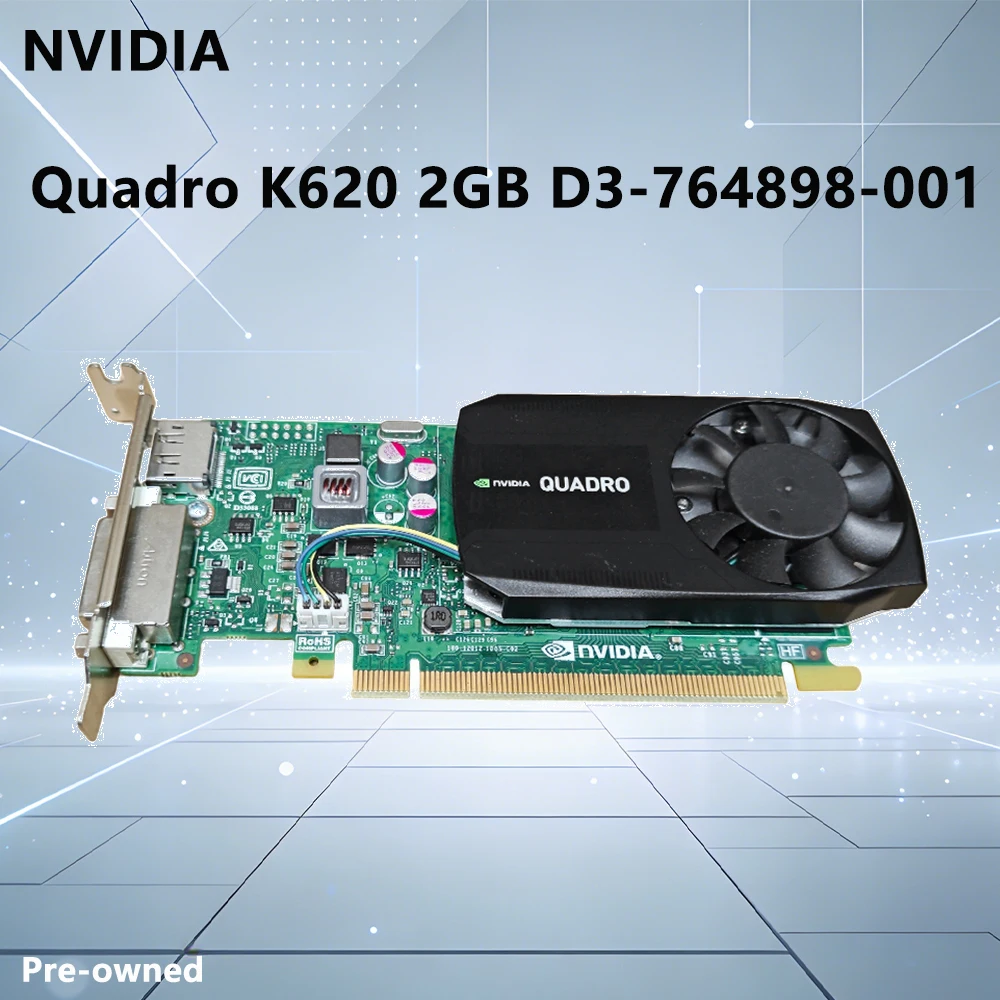 

Видеокарта NVIDIA Quadro K620 2 ГБ GDDR3 128-бит с архитектурой Maxwell, низкопрофильная, для рабочих станций, CAD-проектирования и видеомонтажа