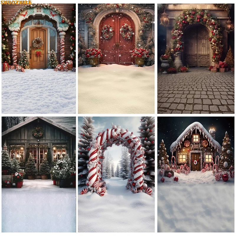 

Snowy Wooden Table Christmas Day Ornament Background Abstract New Year Party Halo Defocused Lights Photography Backdrops CV-01