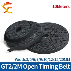High quality 10Meters GT2 open timing belt width 3/5/6/7/9/10/12/15/20mm 2GT belt for 3D printer