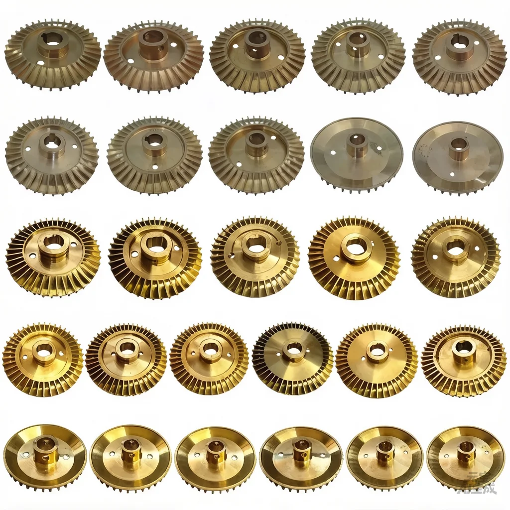 1PC Water Pump copper Impeller Double Side 42/52/55/60/66 Brass Backward Curved Vanes Self priming pump double-sided accessories