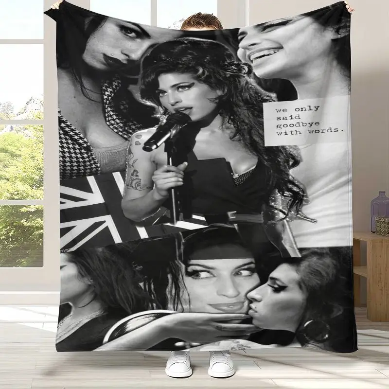 Amy Winehouse Music Singer Soft Flannel Blanket,Cozy Warm Throw Blanket for Bed,Sofa,Living Room,Picnic,Camping,Home Decor,Gift