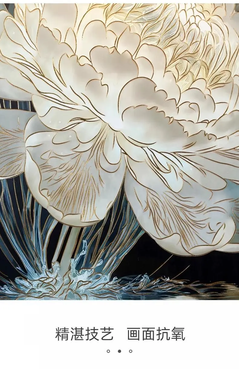 Three-dimensional bronze carving painting light and shadow water lily study office living room decorative painting