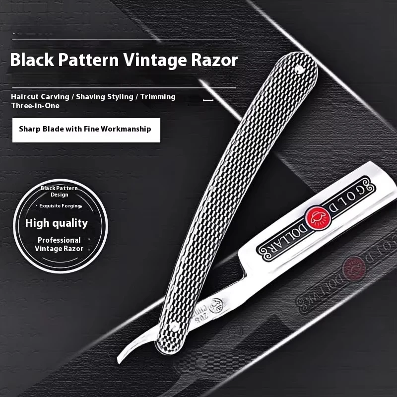 

Gold Dollar Gold Monkey Classic Steel Straight Edge Salon Barber Shaving Razor Gold Dollar 208/100/666/66 Ready To Use