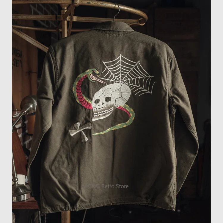 

Non Stock Vietnam War Skull & Snake Souvenir Tour Jacket Men's Zip Up Outerwear
