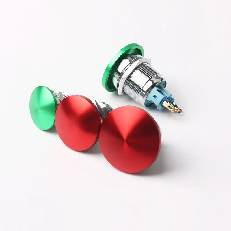 16 19 22 30mm Mushroom Head Button Switch Self Resetting Waterproof Red Green Momentary Latching Screw Pin Solder Pin