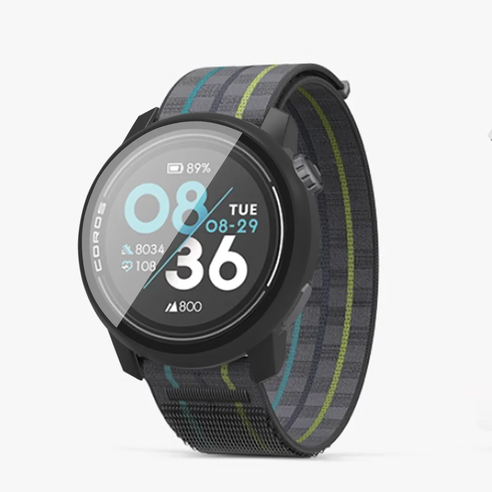 Custodia protettiva per custodia per orologio per Coros Pace 3 Hard PC Frame + custodie in vetro a copertura totale accessori Shell