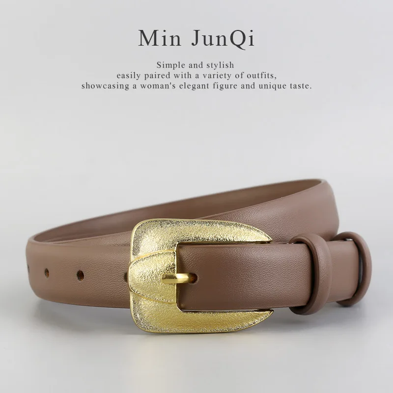 2026 New Designer Metal Buckle Waist Belts All Match Spring Dress Shirt Waistbands Slim Corset Decoration Cowskin Cinturon Mujer