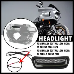 NEW For Harley Softail Low Rider ST El Diablo FXRST FXLRST 2022 2024 Motorcycle Accessory White Tracer Headlight Vent Accent LED