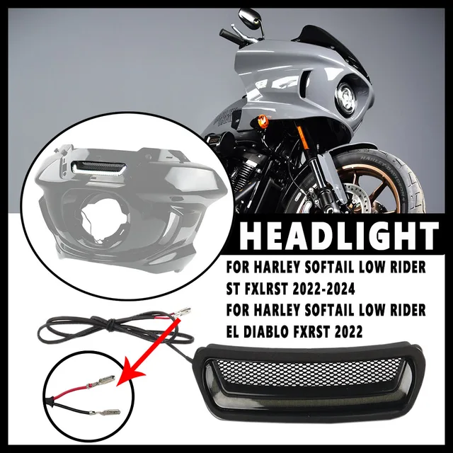 NOWOŚĆ Dla Harley Softail Low Rider ST El Diablo FXRST FXLRST 2022 2024 Akcesoria motocyklowe Biały reflektor Tracer Vent Accent LED