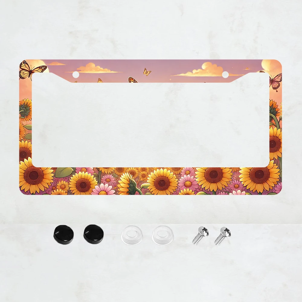

Sunflower Aluminum License Plate Frame - Christian Theme, Standard Size, Compatible with US and Canadian Vehicles