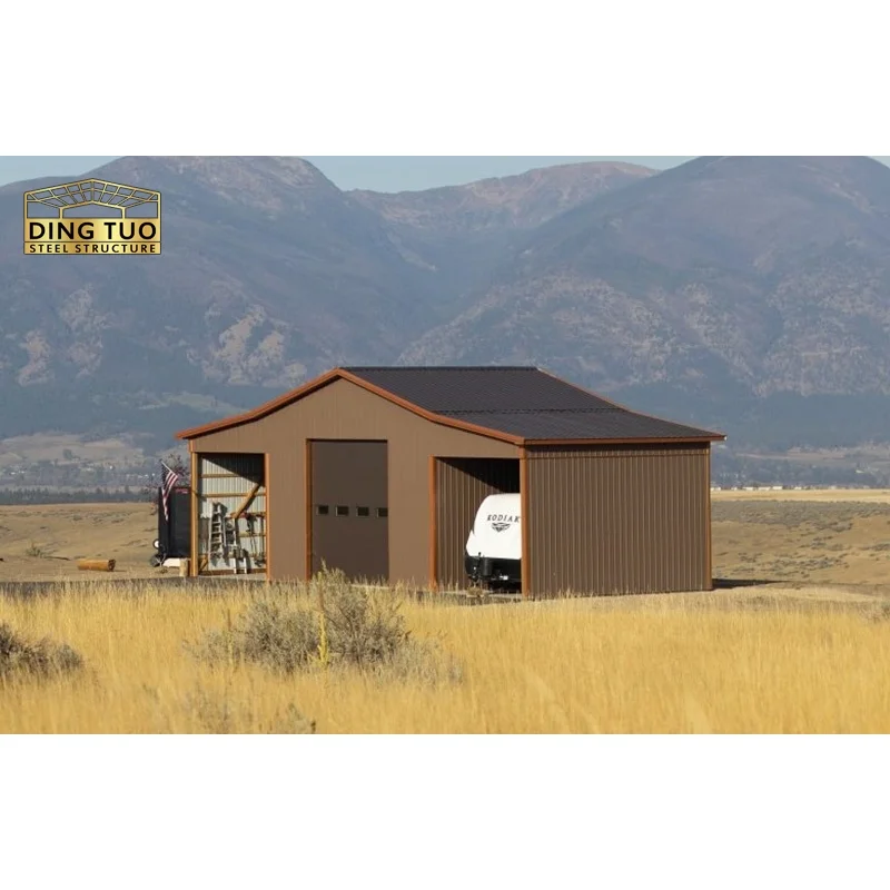 

Hot Sale Prefab Metal Garage Outdoor Steel Structure Garage Heavy Duty Metal Garage