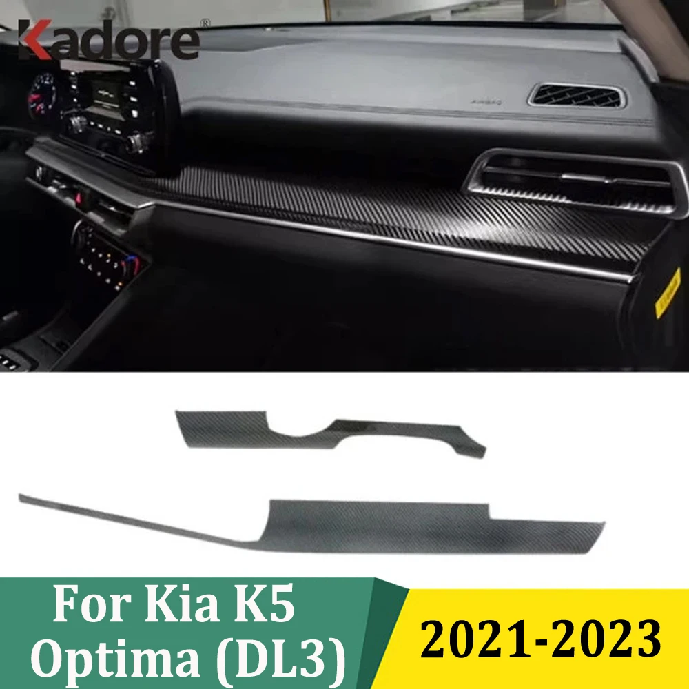

For Kia K5 Optima (DL3) 2021-2023 ABS Carbon Fiber Interior Center Control Strip Cover Molding Trim Car Styling Accessories