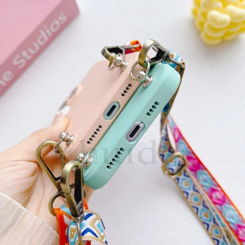 Klasyczne etui z paskiem na szyję do Xiaomi POCO X8 X7 X6 M7 Mi 15T 14T 13T Redmi Note 15 Pro Plus, miękka silikonowa obudowa z smyczą. — zdjęcie produktu 6