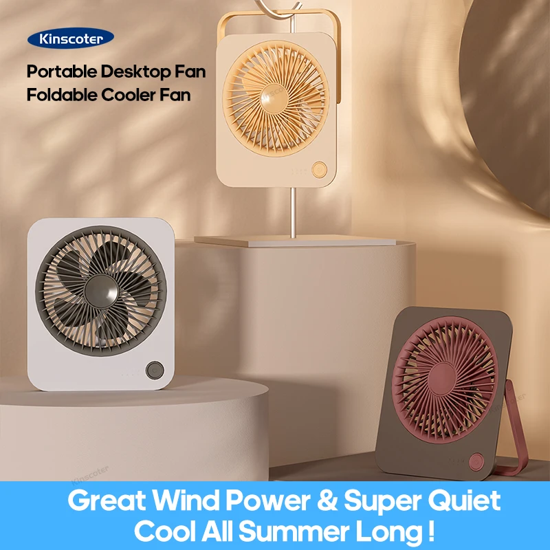 

KINSCOTER Cordless Electric Fan Desktop Air Circulator Fan Home Portable Silent Air Cooling Cooler for Office Students Dormitory