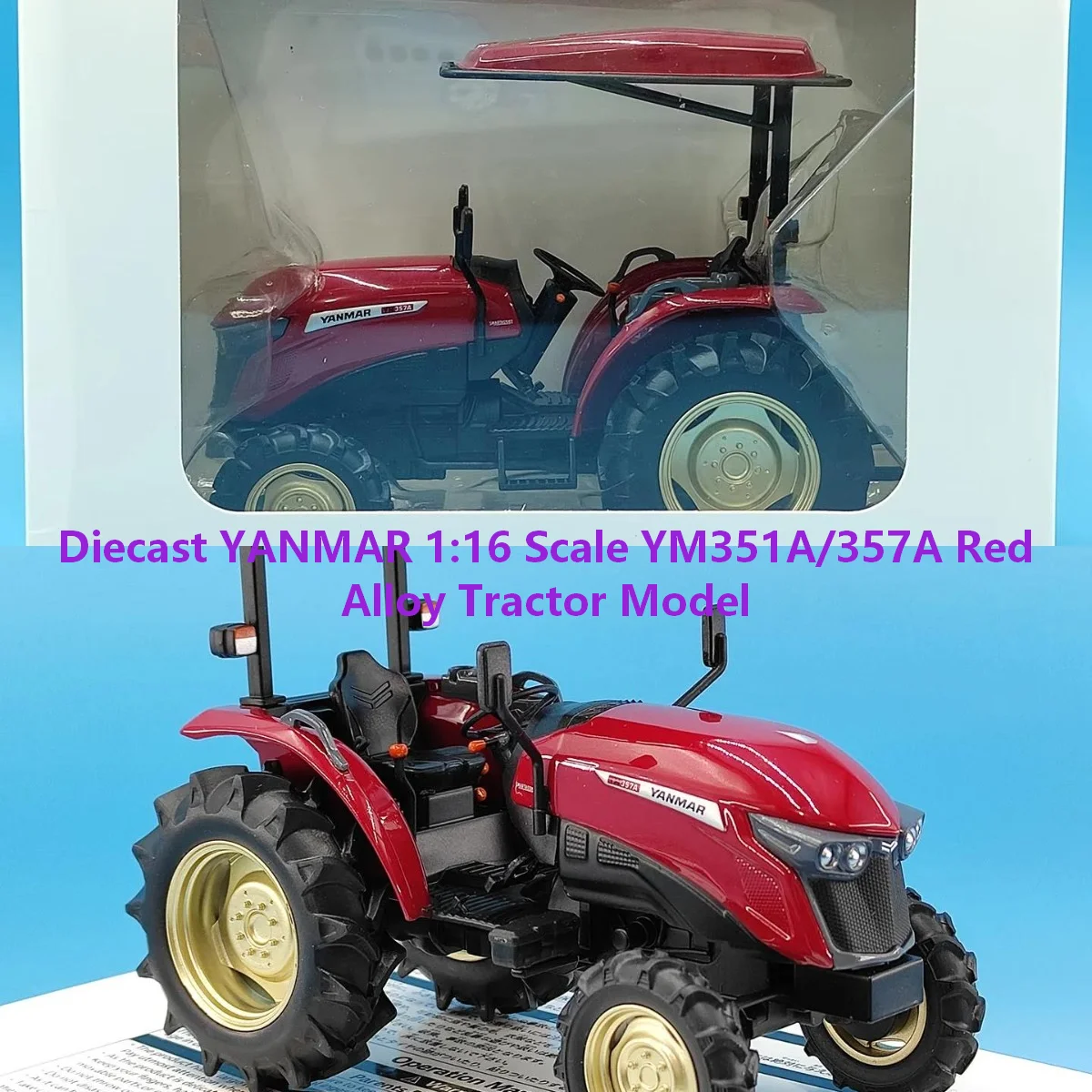 Diecast YANMAR 1:16 Scale YM351A/357A Red Alloy Tractor Model