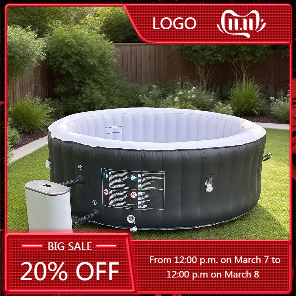 

STLF Hot Sale Round Inflatable Swimming Pool Lightweight Outdoor Hot Tub Spa Large Pool with Cover for Garden or Home Use Jacuzz
