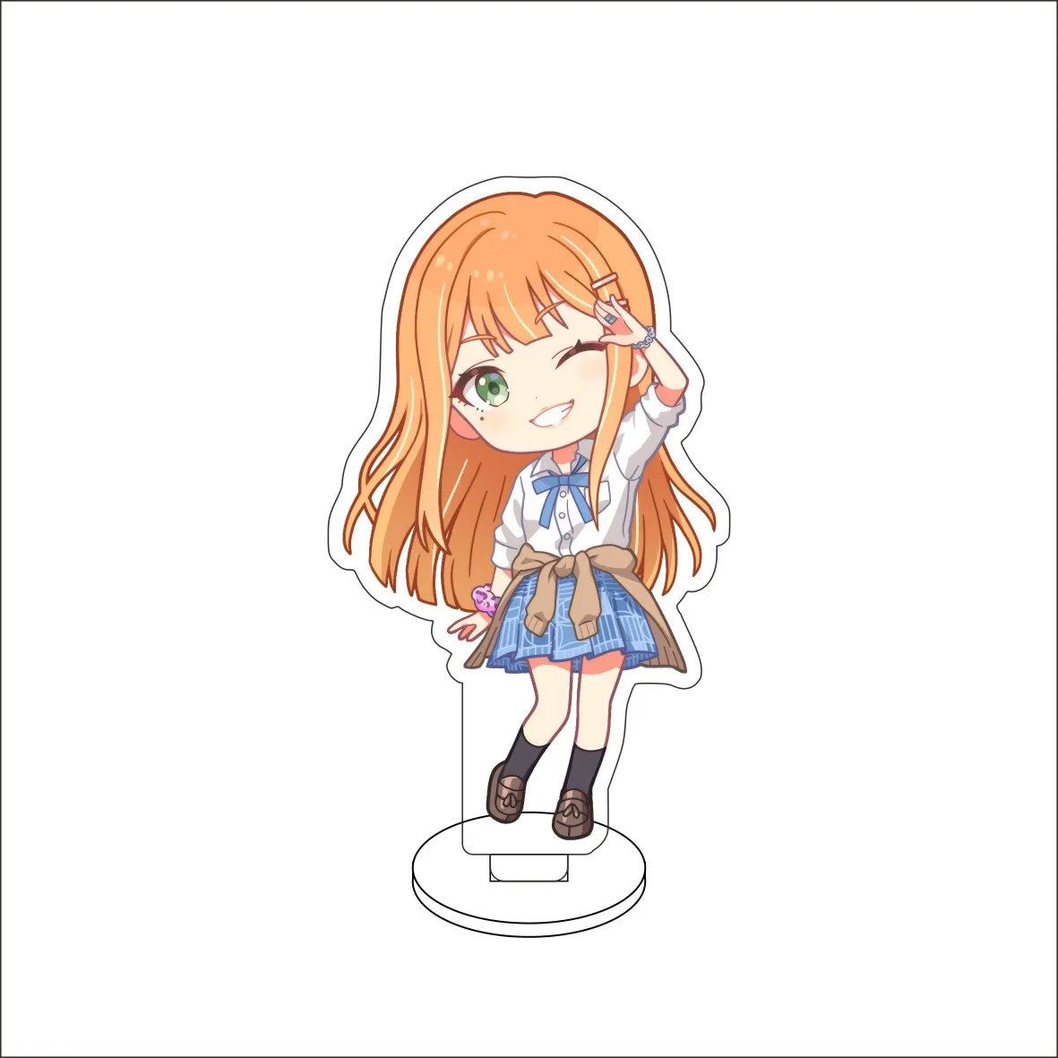 أنيمي Gakuen IDOLM STER تأثيري الاكريليك حامل الحلي Hanami ساكي/Tsukimura تيماري الشكل حامل هدايا الهالوين