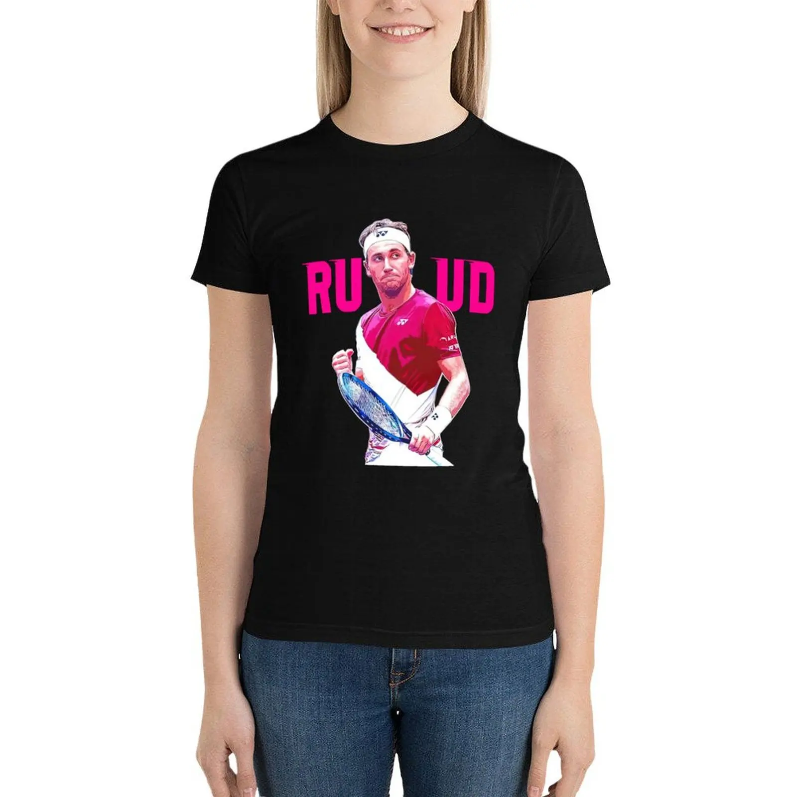 Casper Ruud rosa T-Shirt Sommer Top plus Größe Tops niedlichen Tops T-Shirt Kleid für Frauen Grafik