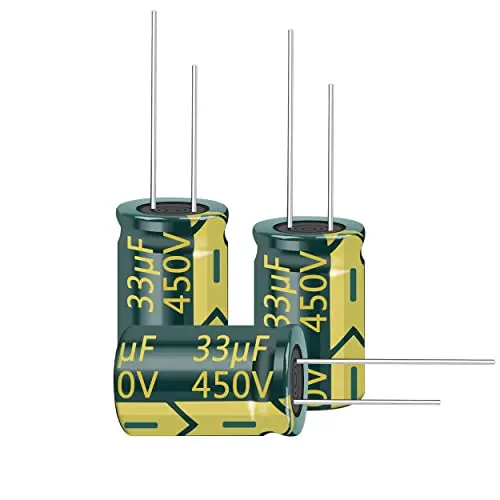 10pcs 450V 33UF Aluminum Radial Electrolytic Capacitor Kit Long Leads Axial Electrolytic(13X20mm(0.51x0.79in))