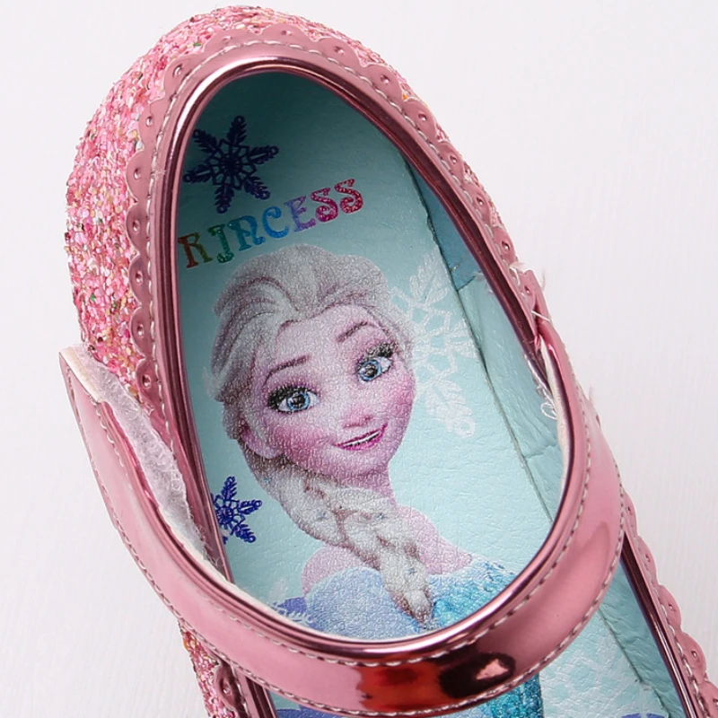 Disney Frozen Princess Elsa Cartoon Soft Sole Sandals Baby Girl Princess Shoes Crystal Shoes Children Flat Girl Shoes