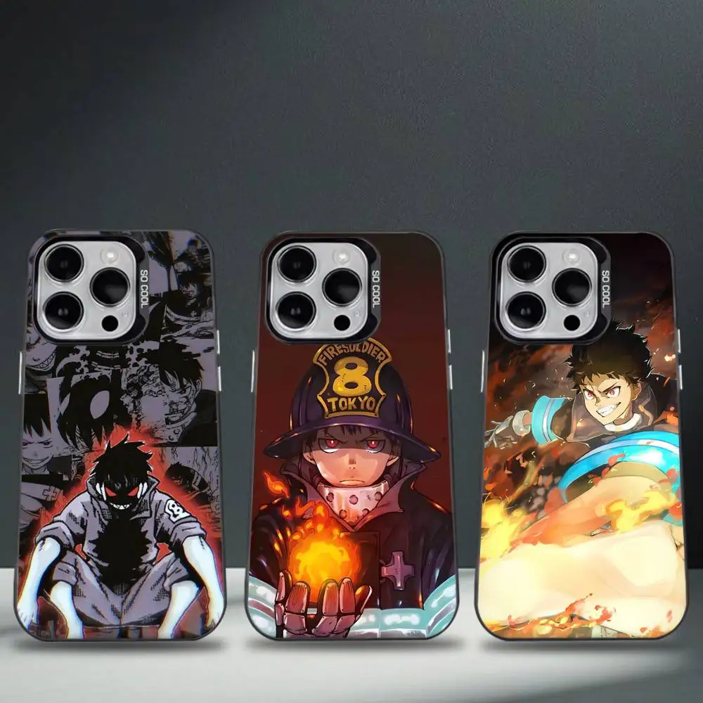 

Fire Force Shinra Kusakabe Phone Case For iPhone 16,15,14,13,12,11,8,7,Pro,Max,Plus,Mini,XS,SE Anti Fall Black Matte Hard
