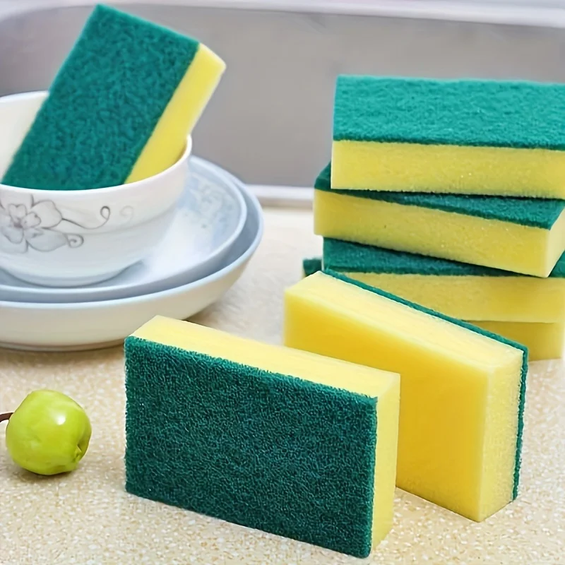 

5/10/20/30/40/104pcs, Dishwashing Sponges, Supplies, Dishwashing Sponges, Household Cleaning Dishwashing Wipes, High-density Sp