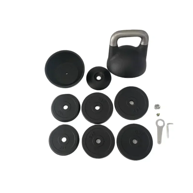 Factory Supply 32KG Adjustable Iron Plate Kettlebell