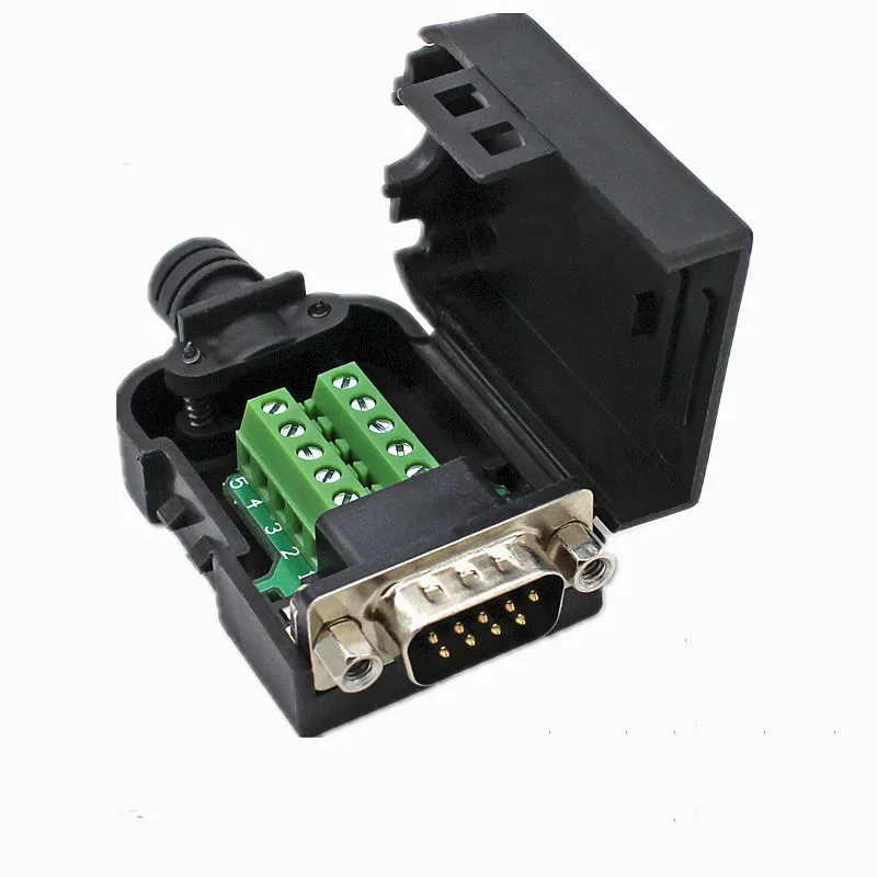 Two Row DB9-pin Solderless Connector RS232/485 Adapter Board 9P Serial Port COM Port Solderless Male and Female Plugs