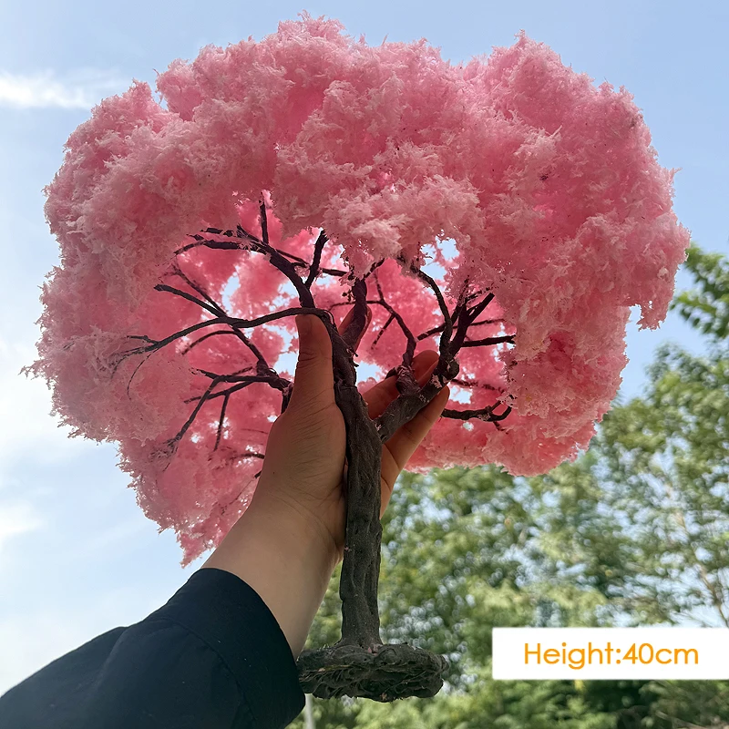 Simulation micro 35/40cm paysage fil cerisier avec base fait à la main faux arbre maison de poupée aménagement paysager bricolage