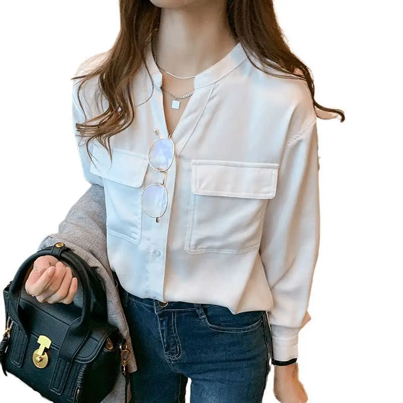 Women's Clothing Shirts Blouses Generous Sven Formal Capable Neat Comfortable Leisure Loose Skin Friendly Solid Color Buttons