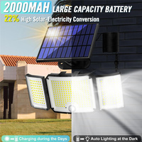 Solar Outdoor Lights, IP65 Waterproof Motion Sensor Outdoor Lights, 3 Head Solar Security Flood Lights With Wide Lighting Angle