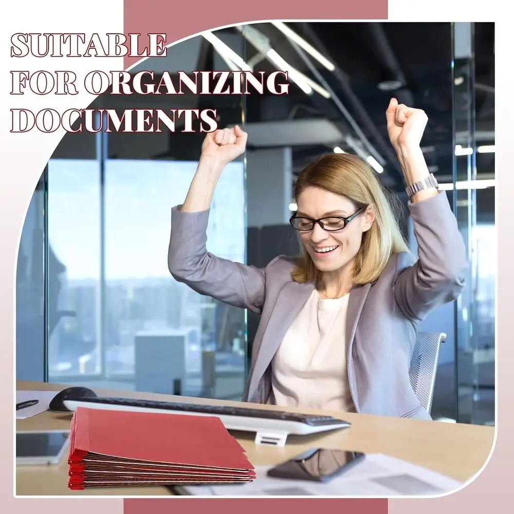 Letter Size 36-Pocket Pressboard File Folders with Fasteners, Expanding Organizer for Bulk Christmas Donations, Teachers, Clergy