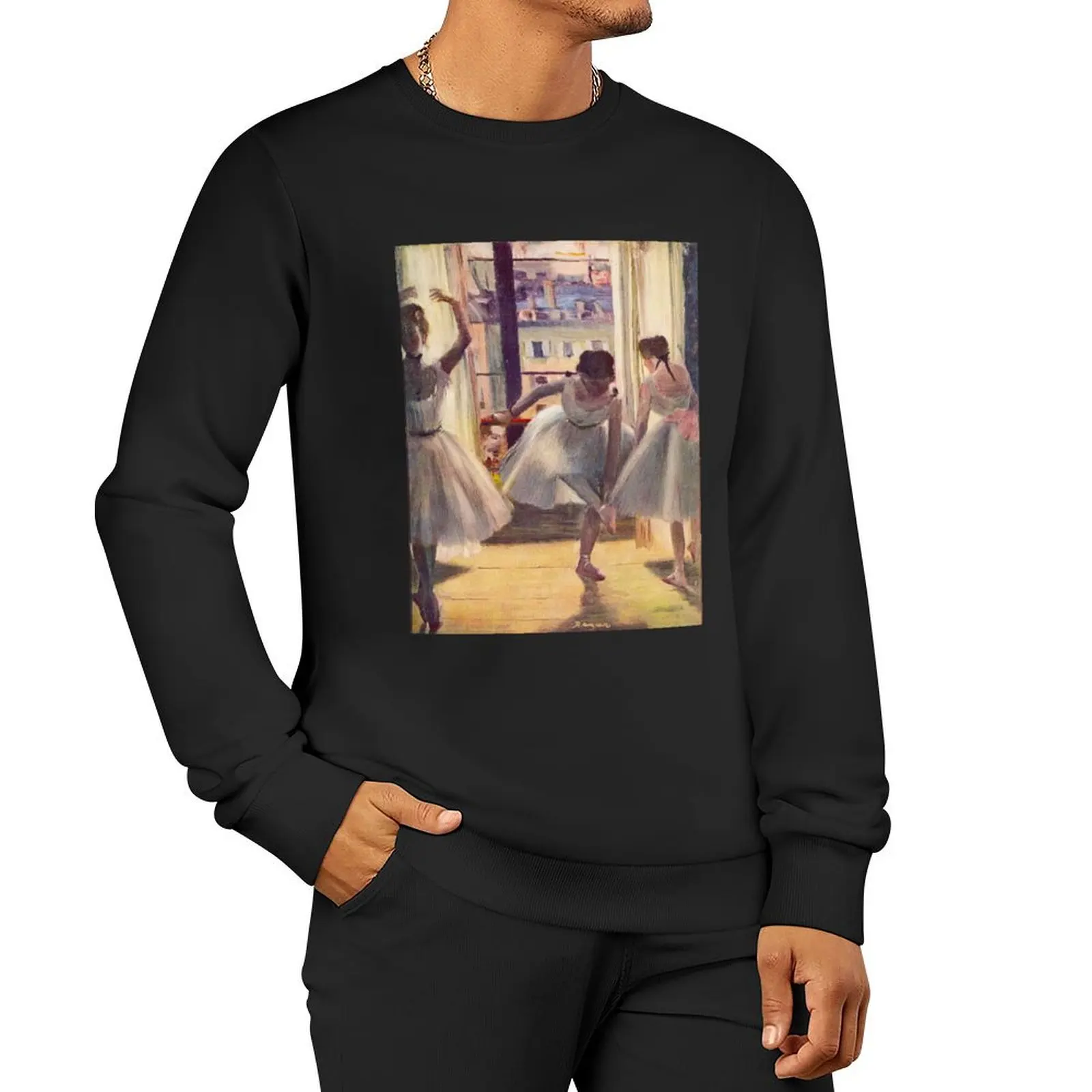 EDGAR DEGAS HD - Three Dancers in an Exercise Hall 1880 Pullover Hoodie tracksuit sweatshirts