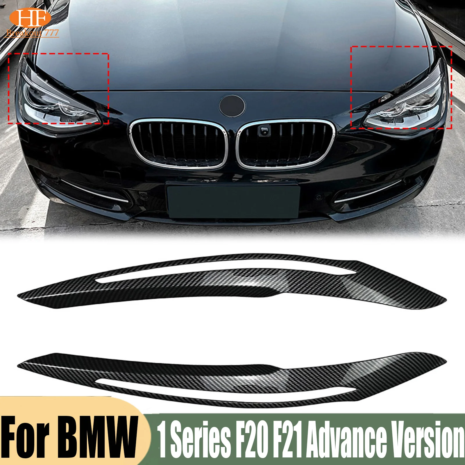 2-個車のヘッドライトランプ眉毛カバートリムステッカー-abs-bmw-1-シリーズ-f20-f21-アドバンスバージョン-2011-2014