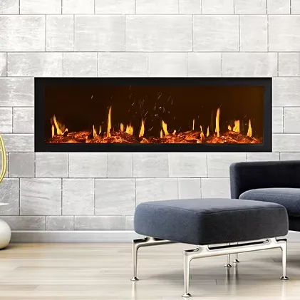 Mirror Back Steel Remote Control Insert for Hotels Villas Apartments Electric Fireplace Heater