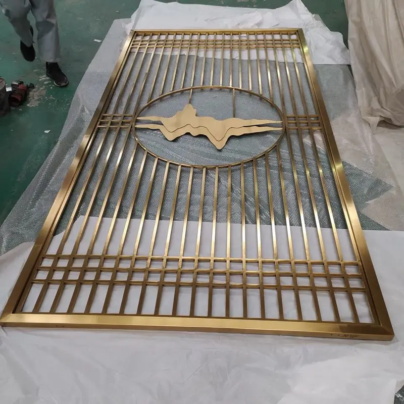 Stainless steel screen sales department partition simple atmosphere light luxury metal grille source factory custom