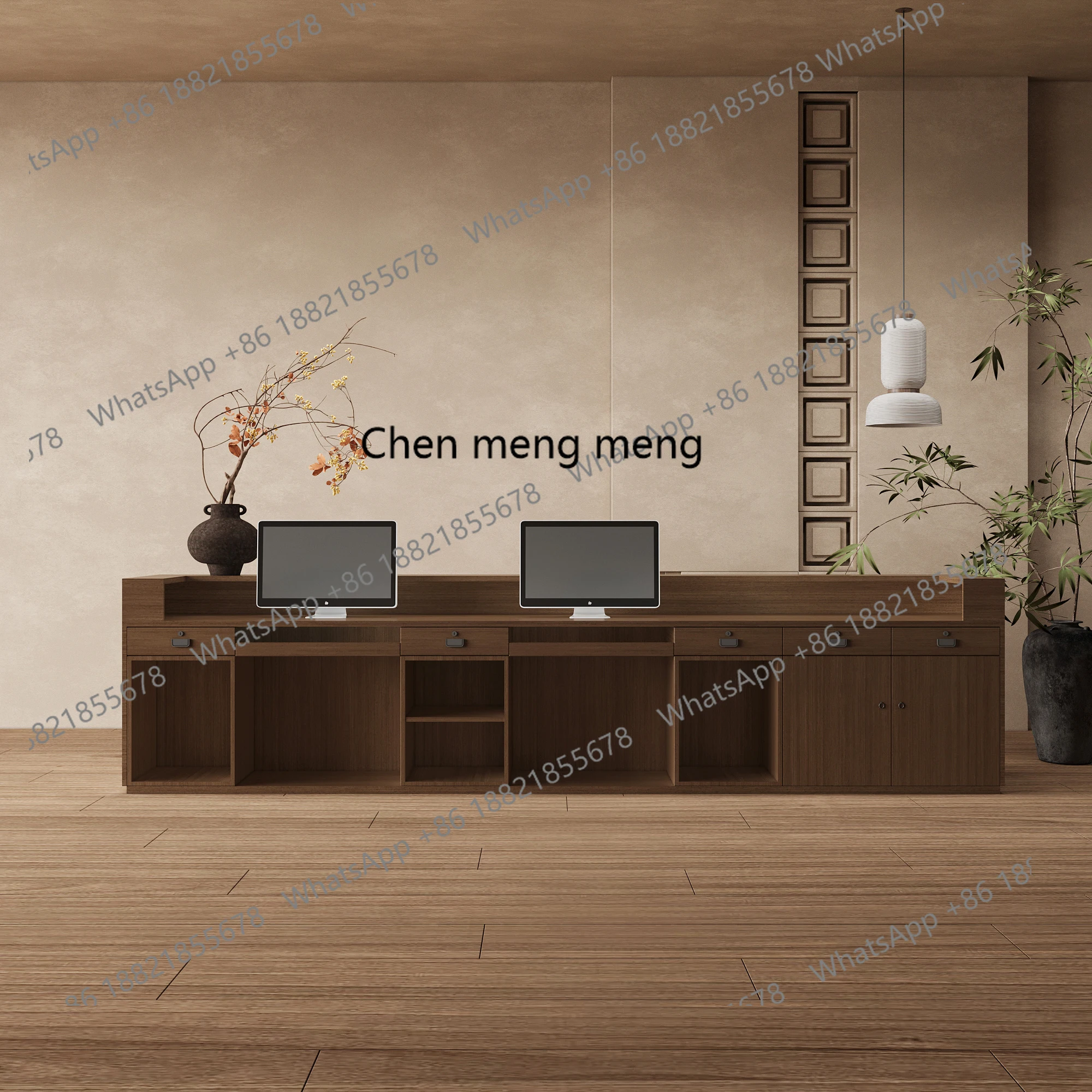 Pagina del checkout del salone di bellezza Bancone del negozio Reception piccola e media Banco reception del caffè