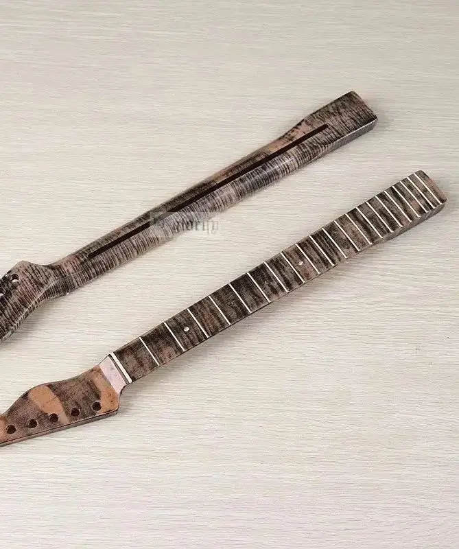 

Electric guitar tiger stripe neck 6 strings 21 frets one-piece neck unfinished electric guitar parts DIY instrument modification