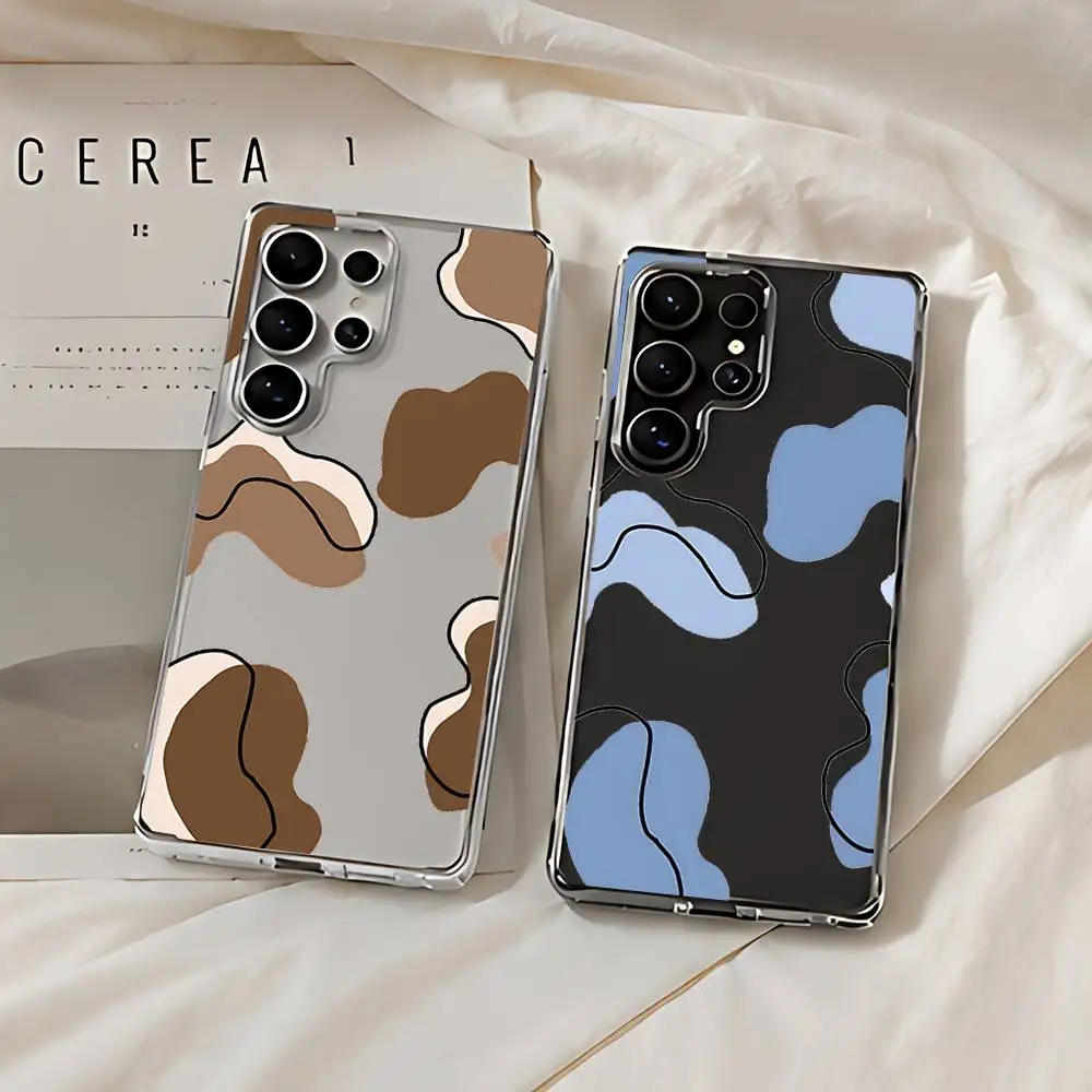 Abstract Geometry Liquid Silicone Phone Case For Samsung Galaxy S21 S22 S23 S24ULTRA S25ULTRA FE Ultra Plus5G A52S S26 Cover