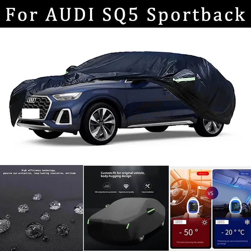 

Чехлы для автомобилей AUDI SQ5 Sportback: всепогодные, водонепроницаемые, пылезащитные, защита от солнца, дождя и снега, из плотной ткани Оксфорд, полный комплект автомобильных аксессуаров