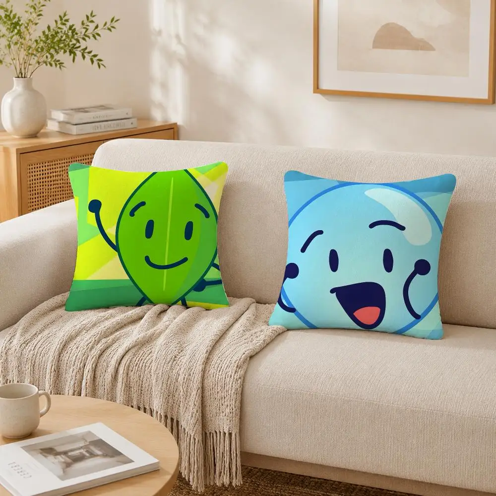 BFDI Battle For D-Dream Island Cushion Cover Plush Decorative Pillow Case With Hidden Zipper Cutecore Room Decor For Home