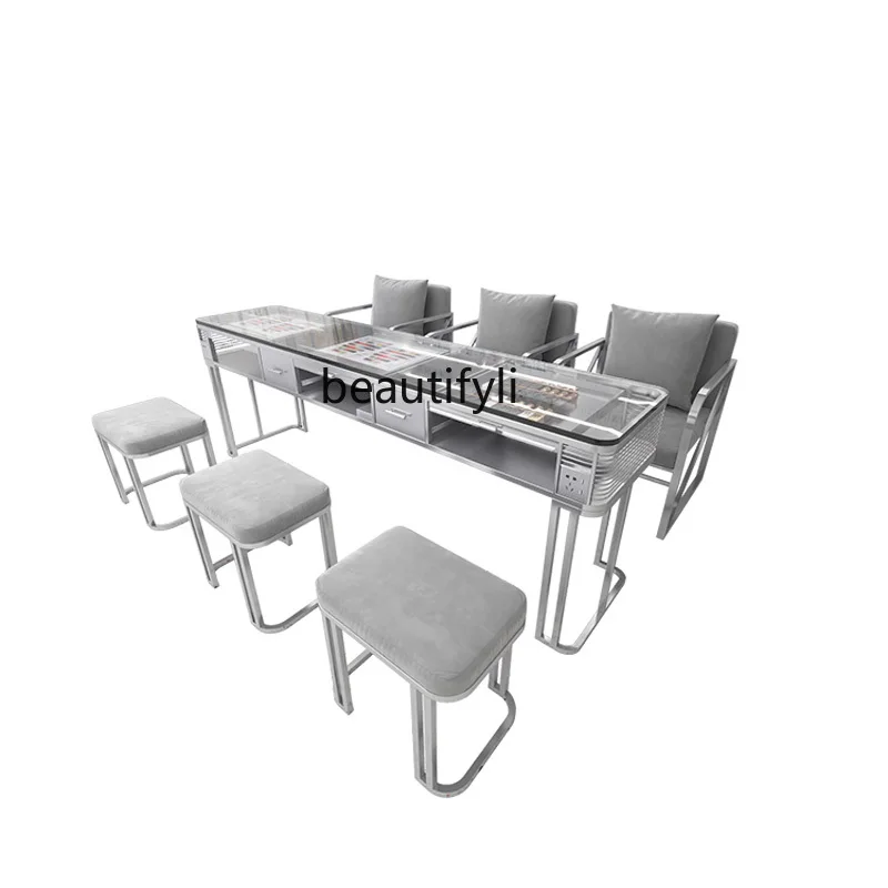 

Nail Art Table and Chair Set Glass Nail Art Table Nail Art Shop Single and Double Triple Table and Chair