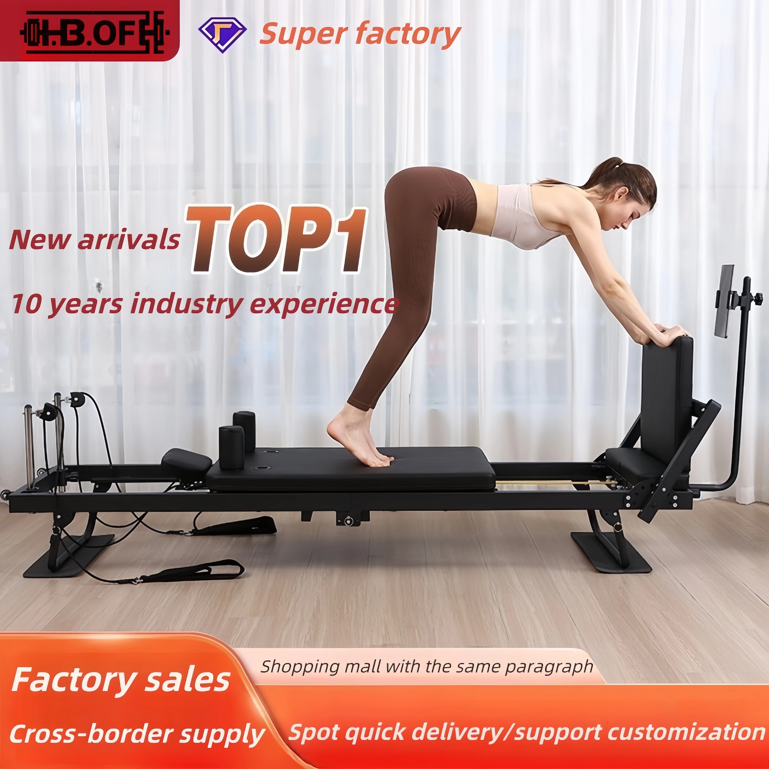 New Upgraded Pilates Core Bed with Mobile Phone Stand Foldable Yoga Bed Mobile Core Training Pilates Reformer