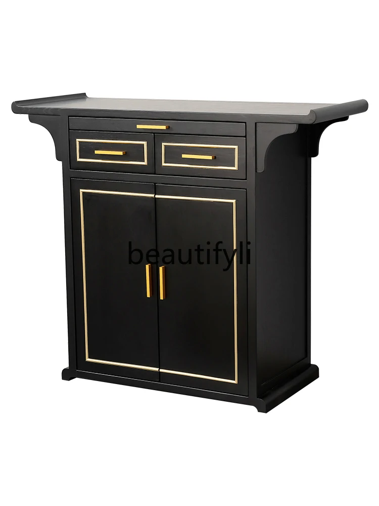 

Solid wood table incense case household Buddhist platform modern tribute table Xianjia ancestor with cabinet