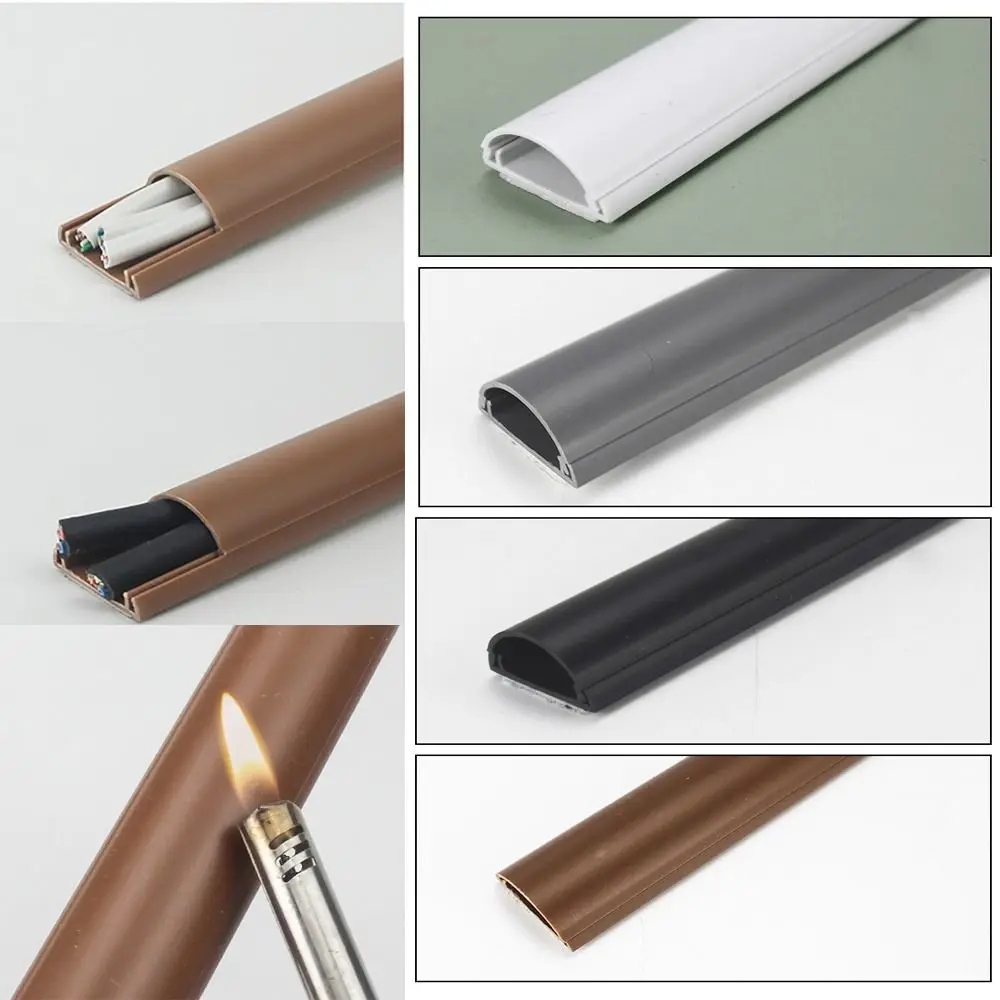 Cable Cover Anti-extrusion Floor Cord Cover Arc Self-Adhesive Cord Protector Durable Semicircle Wire Organizer Home Outdoor