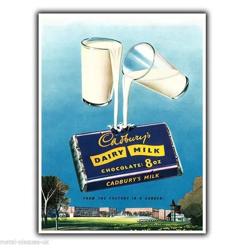 CADBURY DAIRY MILK, anuncio retro vintage, cartel metálico para pared, placa, póster impreso a5