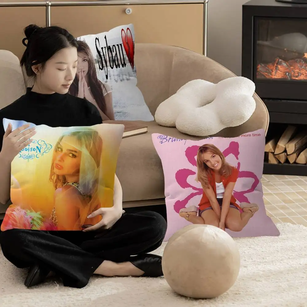 B-Britney-Spears Pop-Glamorous Cushion Cover Pillowcase Upholstery Sofa Throw Pillow Home Decor Pillowcas