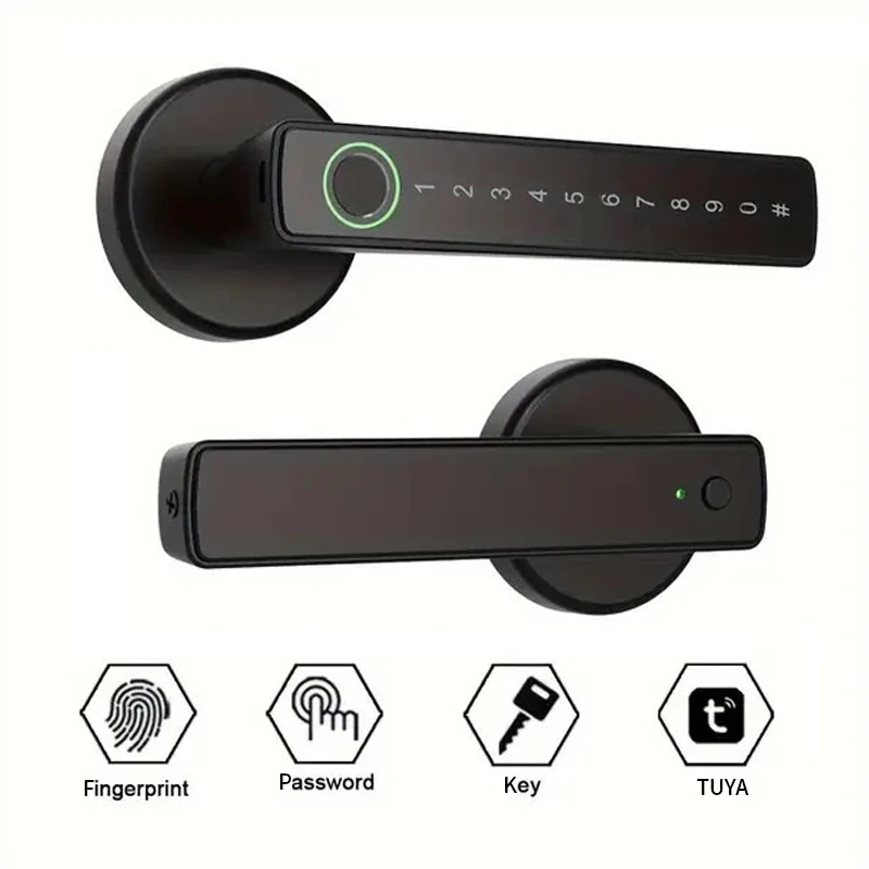 

KINDFUNY Smart Lock Fingerprint Door Lock Electronic Lock with Password/Key/Card/Tuya APP Unlock Electronic Touchscreen Keypad